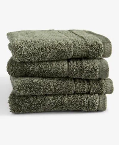 Oake Organic Cotton 4-pk. Washcloth, Exclusively At Macy's In Green