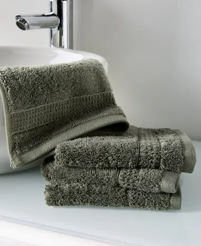 Oake Organic Cotton 4-pk. Washcloth, Exclusively At Macy's In Green