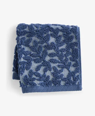 Charter Club Signature Boxwood Washcloth, 13" X 13", Exclusively At Macy's In Blue