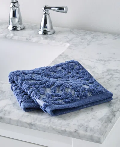 Charter Club Signature Boxwood Washcloth, 13" X 13", Exclusively At Macy's In Blue