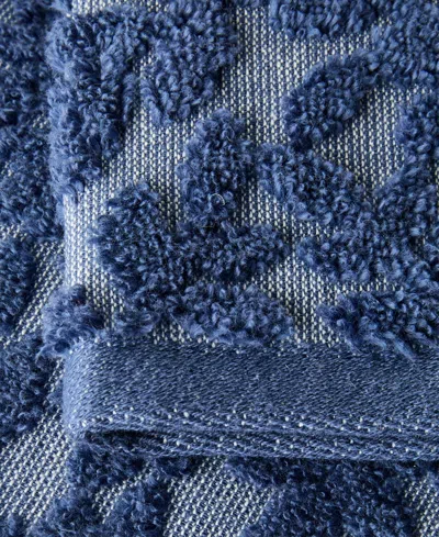 Charter Club Signature Boxwood Washcloth, 13" X 13", Exclusively At Macy's In Blue