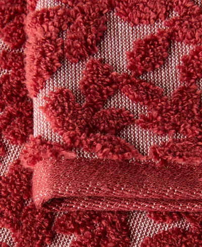 Charter Club Signature Boxwood Washcloth, 13" X 13", Exclusively At Macy's In Burgundy