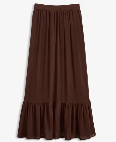 Inc International Concepts Women's Flounce-hem Maxi Skirt, Macy's Exclusive In Neutral