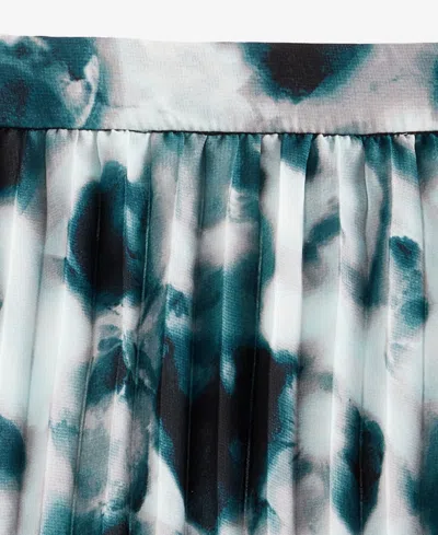 Inc International Concepts Women's Printed Pleated Midi Skirt, Macy's Exclusive In Blue