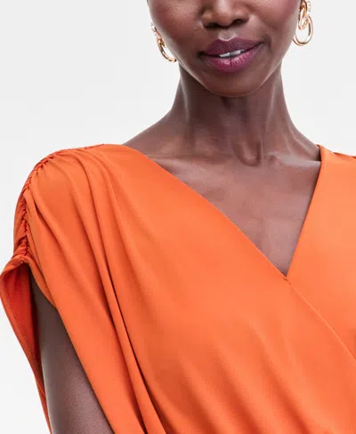 Inc International Concepts Women's Surplice V-neck Top, Exclusively At Macy's In Orange