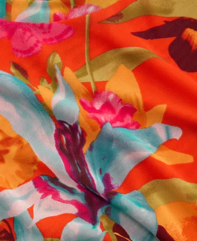 Inc International Concepts Women's Printed Mesh Top, Macy's Exclusive In Multi