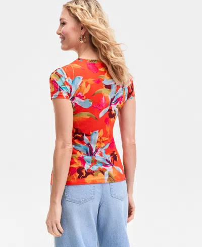 Inc International Concepts Women's Printed Mesh Top, Macy's Exclusive In Multi