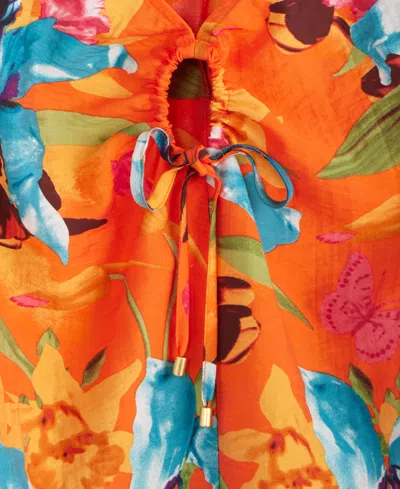 Inc International Concepts Women's Floral-print Keyhole Blouse, Macy's Exclusive In Multi