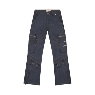 Pre-owned Godspeed Rockstar Flare Cargo Denim 'raw Blue' | Men's Size 32