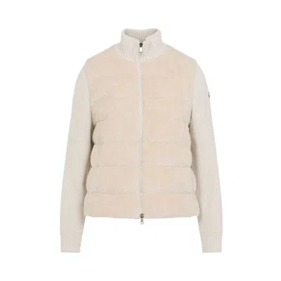 Pre-owned Moncler Stand Up Collar Zip Up Cardigan 'white' | Women's Size S