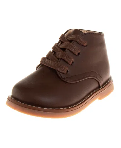 Josmo Toddler Girls And Toddler Boys First Step Walker Lace Up Walking Shoes In Brown