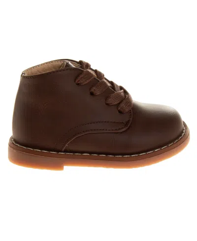 Josmo Toddler Girls And Toddler Boys First Step Walker Lace Up Walking Shoes In Brown