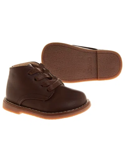 Josmo Toddler Girls And Toddler Boys First Step Walker Lace Up Walking Shoes In Brown