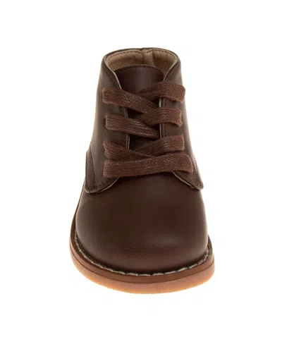 Josmo Toddler Girls And Toddler Boys First Step Walker Lace Up Walking Shoes In Brown