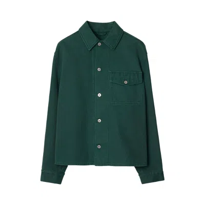 Pre-owned Burberry Ekd Casual Overshirt 'feather' | Green | Men's Size 38