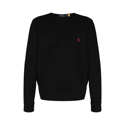 Pre-owned Polo Ralph Lauren Long-sleeve Fleece Crewneck Sweatshirt 'polo Black' | Men's Size M