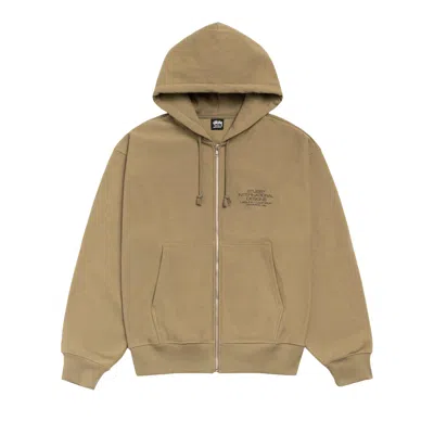 Pre-owned Stussy International Designs Zip Hoodie 'army' | Tan | Men's Size Xxl In Brown