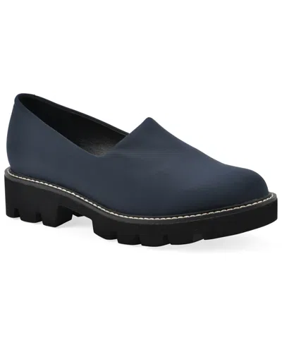 White Mountain Women's Gianni Lug Sole Flat In Blue