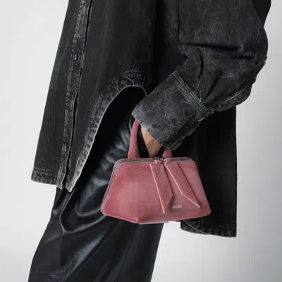 Attico Mini Friday Suede Top Handle Bag In Pink