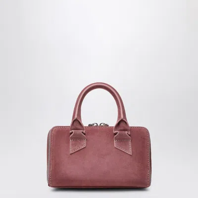 Attico Mini Friday Suede Top Handle Bag In Pink