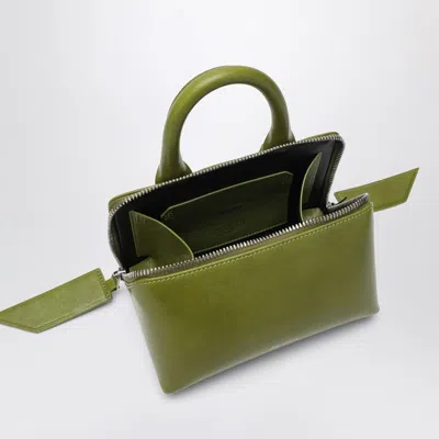 Attico Mini Friday Leather Top Handle Bag In Green