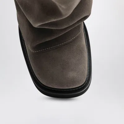 Attico Robin Taupe Suede Combat Boots In Multi