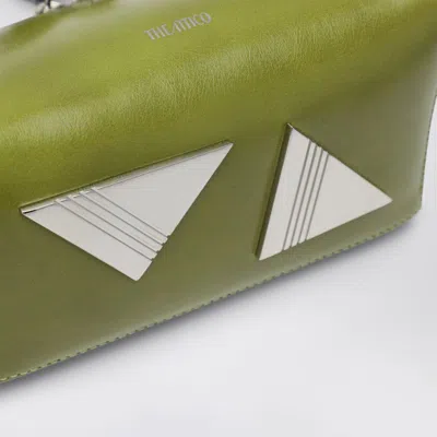 Attico Mini Friday Leather Top Handle Bag In Green