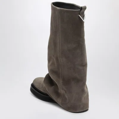 Attico Robin Taupe Suede Combat Boots In Multi