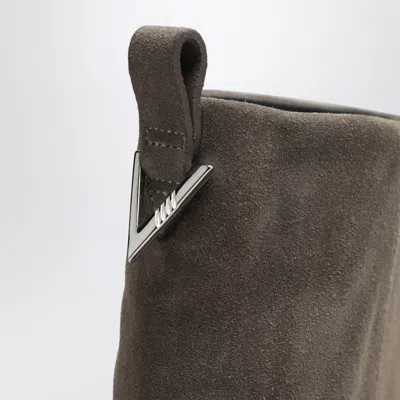 Attico Robin Taupe Suede Combat Boots In Multi