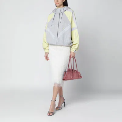Attico Grey/light Yellow Bomber Sweatshirt In Gray