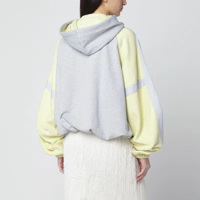 Attico Grey/light Yellow Bomber Sweatshirt In Gray