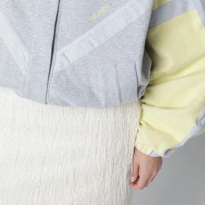 Attico Grey/light Yellow Bomber Sweatshirt In Gray