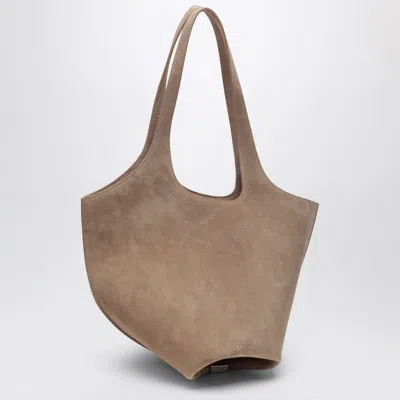 Attico Tobacco-coloured Suede La Scoop Medium Bag In Brown