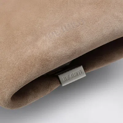 Attico Tobacco-coloured Suede La Scoop Medium Bag In Brown