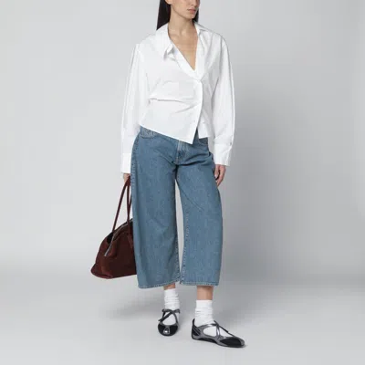 Attico White Asymmetric Cotton Shirt In White