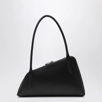 Attico Double Zipper Shoulder Bag In Black