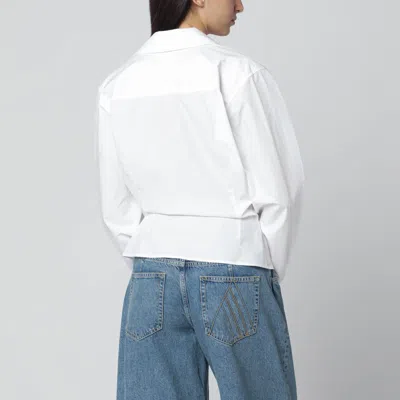 Attico White Asymmetric Cotton Shirt In White