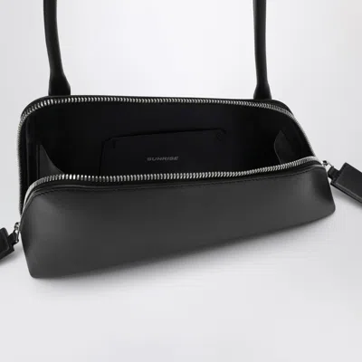 Attico Double Zipper Shoulder Bag In Black