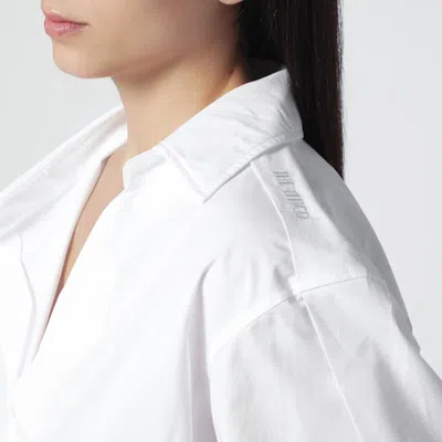 Attico White Asymmetric Cotton Shirt In White