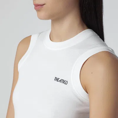 Attico White Tank Top With Shaped Hem In White