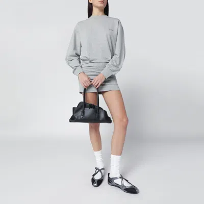 Attico Calf Leather Asymmetric La Passeggiata Tote Bag In Black