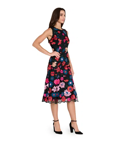 Tahari Asl Women's Sleeveless Embroidered Short Mermaid Dress In Multi