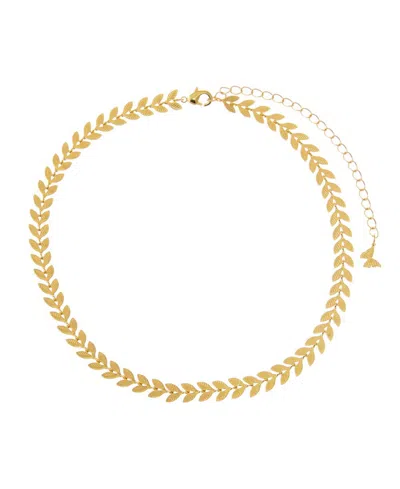By Adina Eden Solid Chevron Link Chain Choker In Gold
