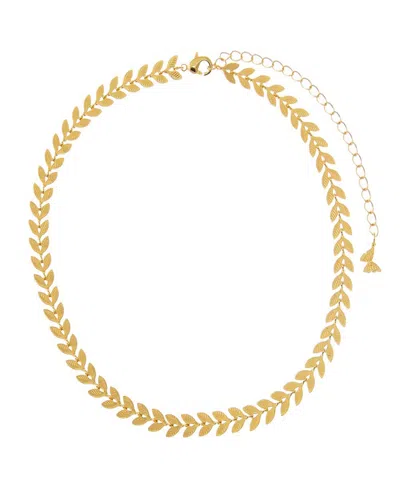 By Adina Eden Solid Chevron Link Chain Choker In Gold