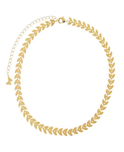 By Adina Eden Solid Chevron Link Chain Choker In Gold