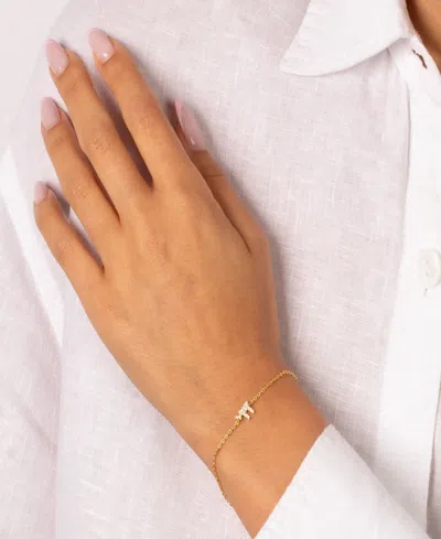 By Adina Eden Mini Pave Gold Plated Chain Charm Bracelet In Gold