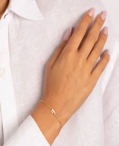 By Adina Eden Mini Pave Gold Plated Chain Charm Bracelet In Gold