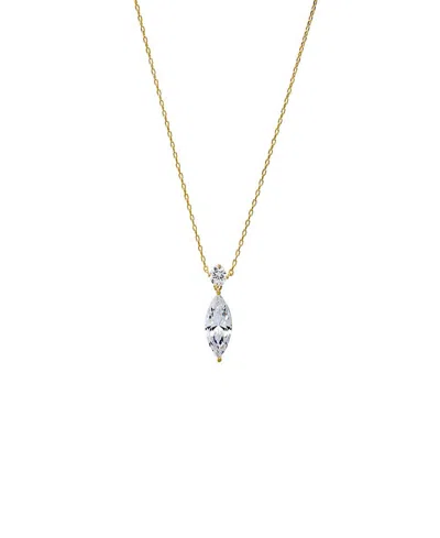 By Adina Eden Fancy Solitare Marquise Pendant Necklace In Gold