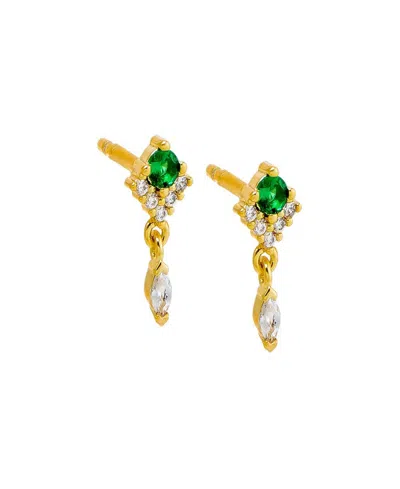 By Adina Eden Colored Mini Cubic Zirconia Shaker Stud Earring In Gold