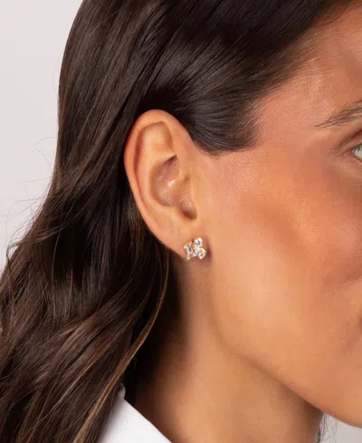 By Adina Eden Cubic Zirconia Gold Plated Multi Shape Cluster Stud Earrings In Gold